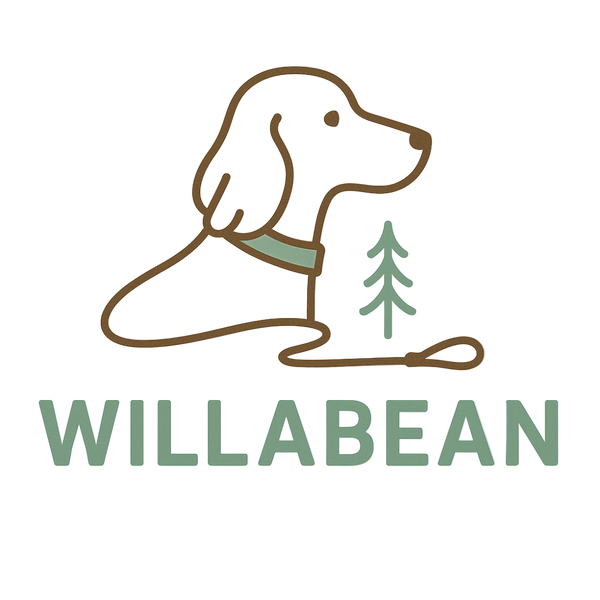 Logo of WILLABEAN with a dog and tree design on a white background